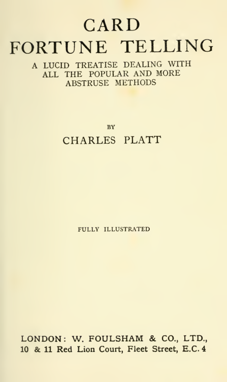Card Fortune Telling - C Platt cover
