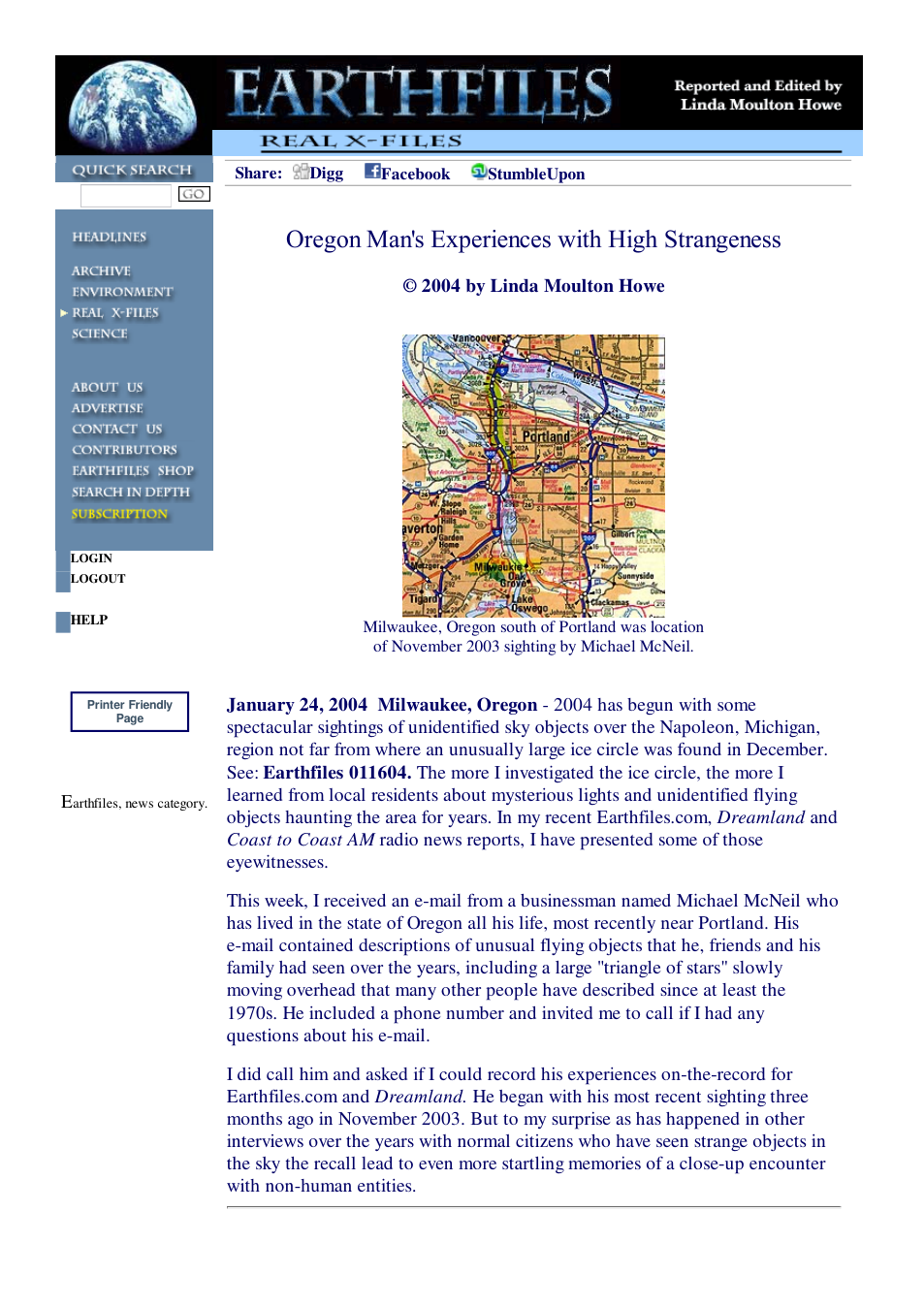 01 24 2004 Oregon Mans Experiences with High Strangeness cover