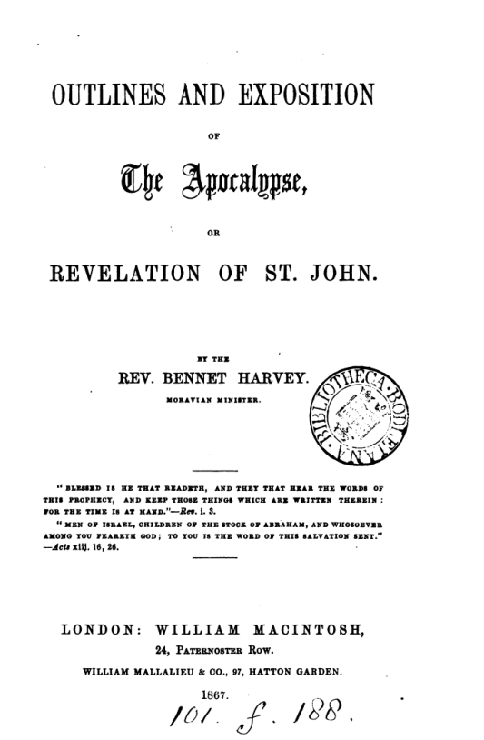 Outlines and exposition of the Apocalypse cover