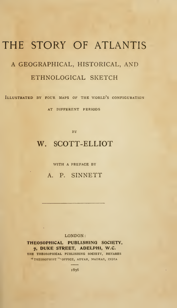 The Story of Atlantis - W Scott-Elliot cover