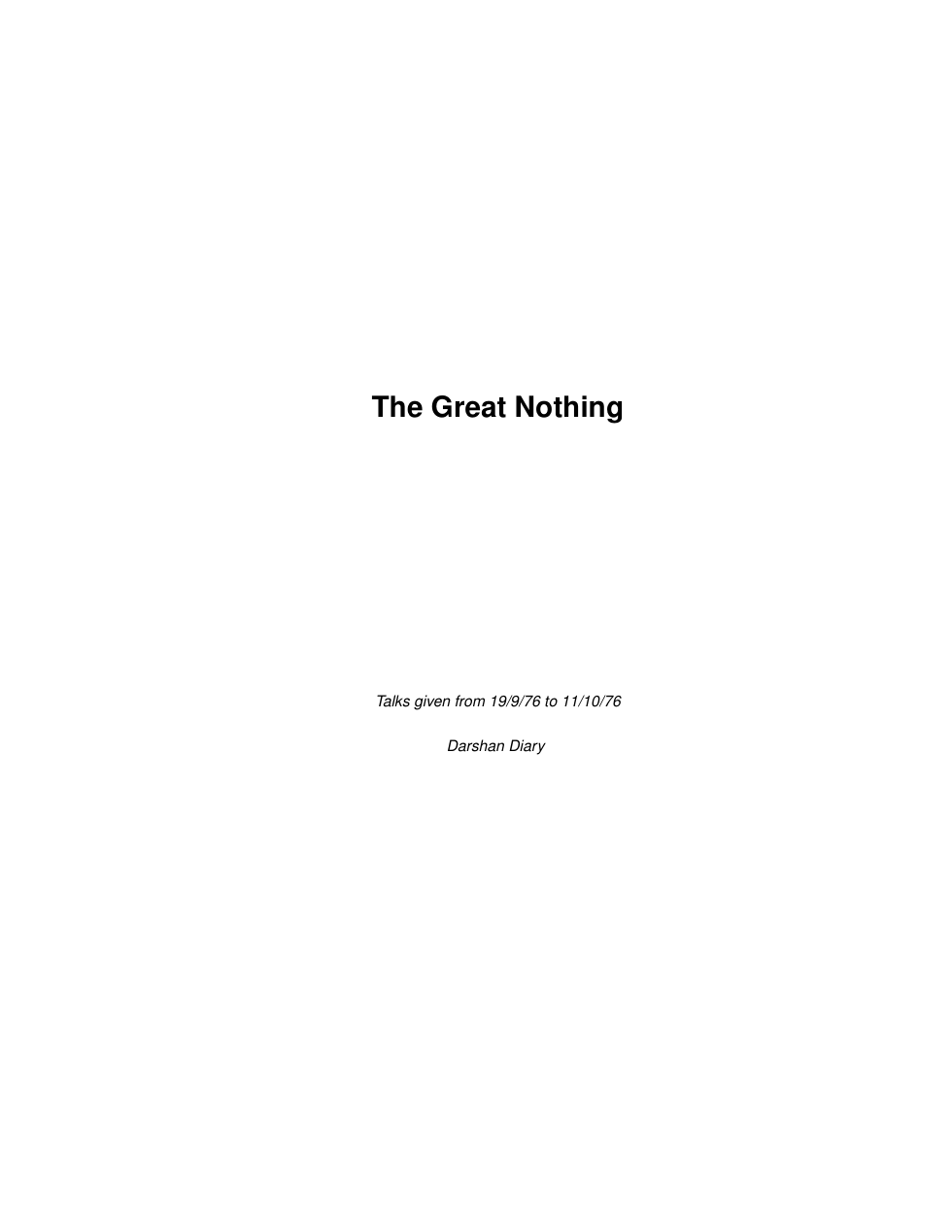 The Great Nothing cover