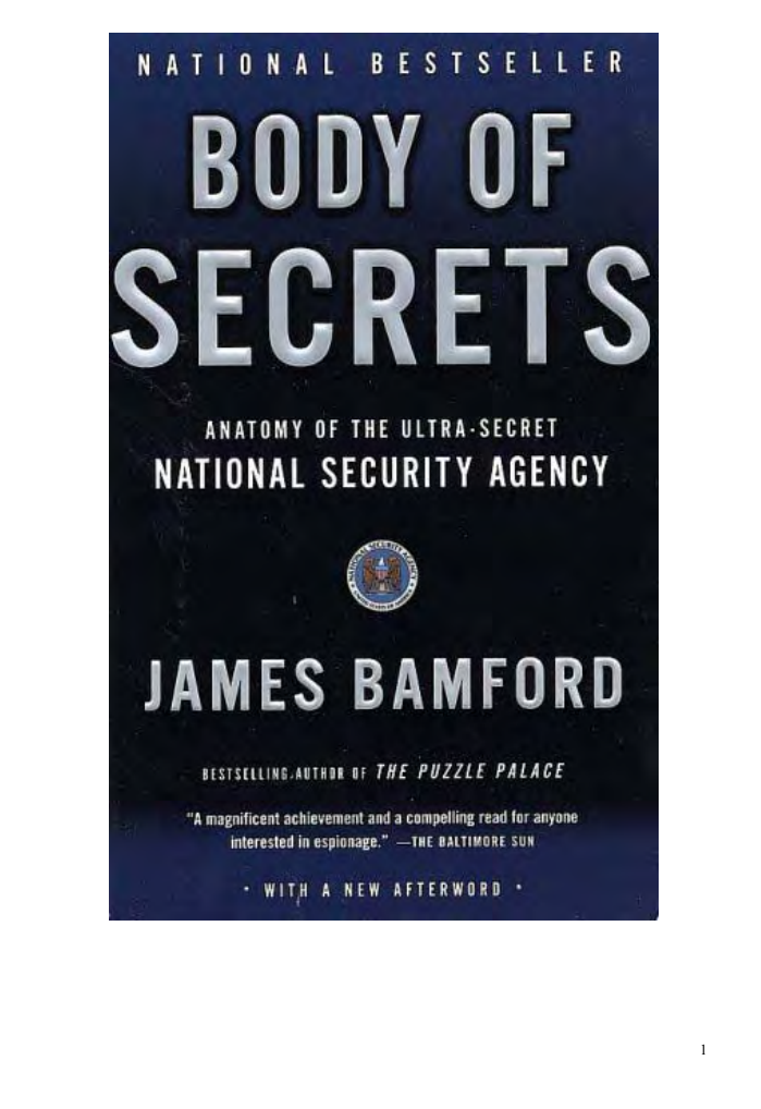 Bamford, James - Body of Secrets - Anatomy of the Ultra-Secret National Security Agency (2002) cover