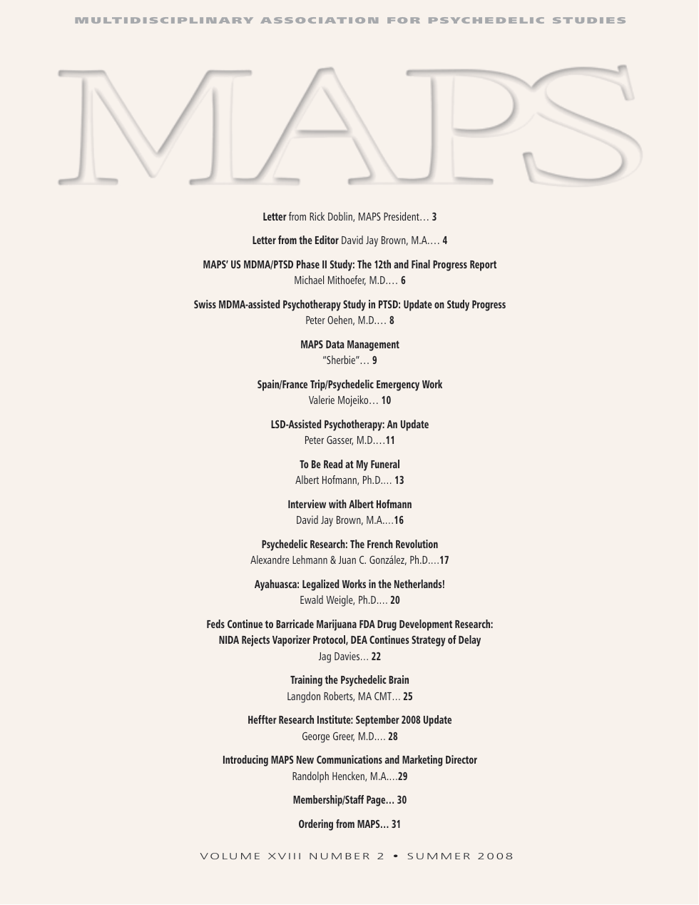 v18n2 Phoenix Rising - A Review of MAPS Research cover