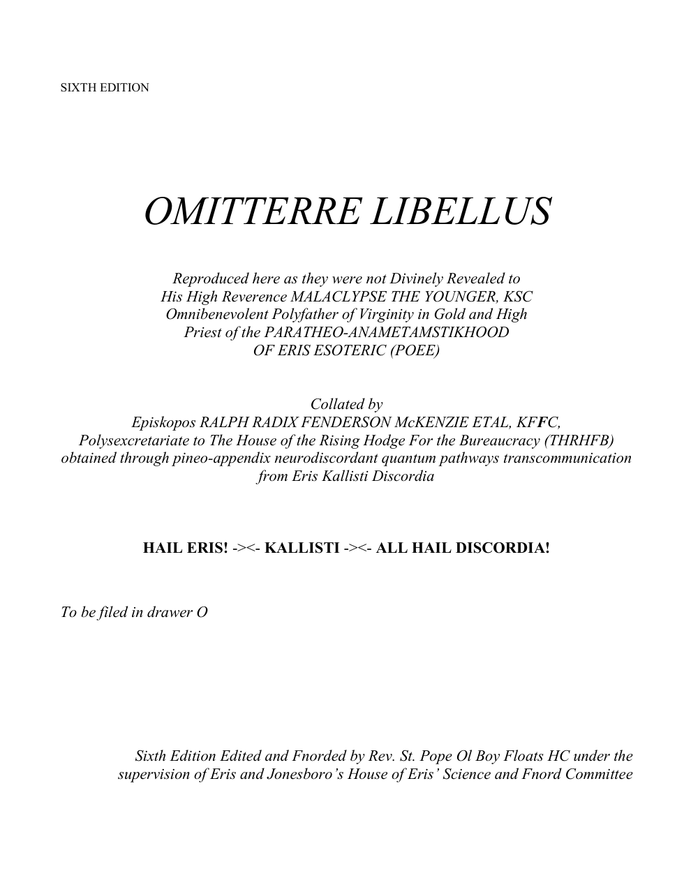 Omitterre Libellus cover