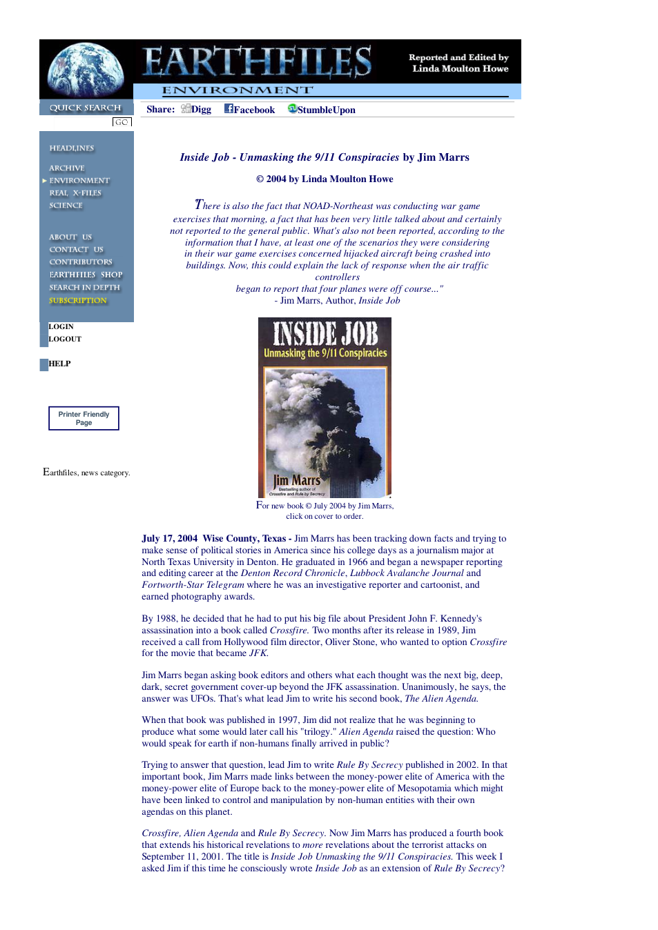 07 17 2004 Inside Job - Unmasking the 9 11 Conspiracies by Jim Marrs cover