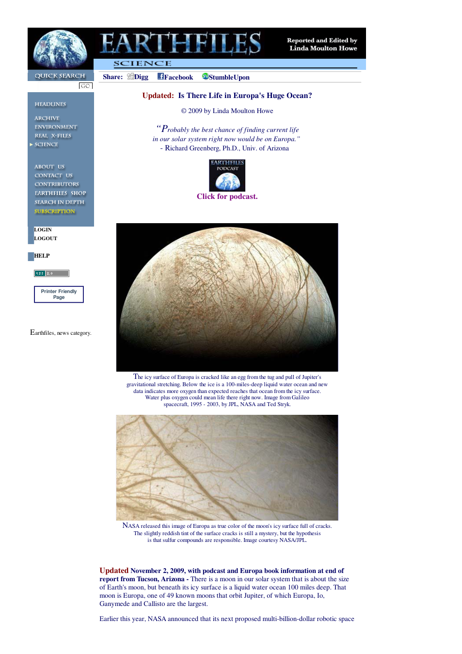 11 02 2009 Updated Is There Life in Europa's Huge Ocean cover