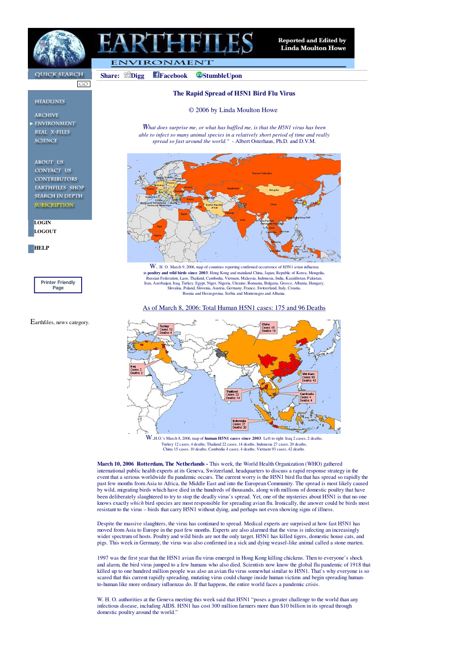 03 10 2006 The Rapid Spread of H5N1 Bird Flu Virus cover