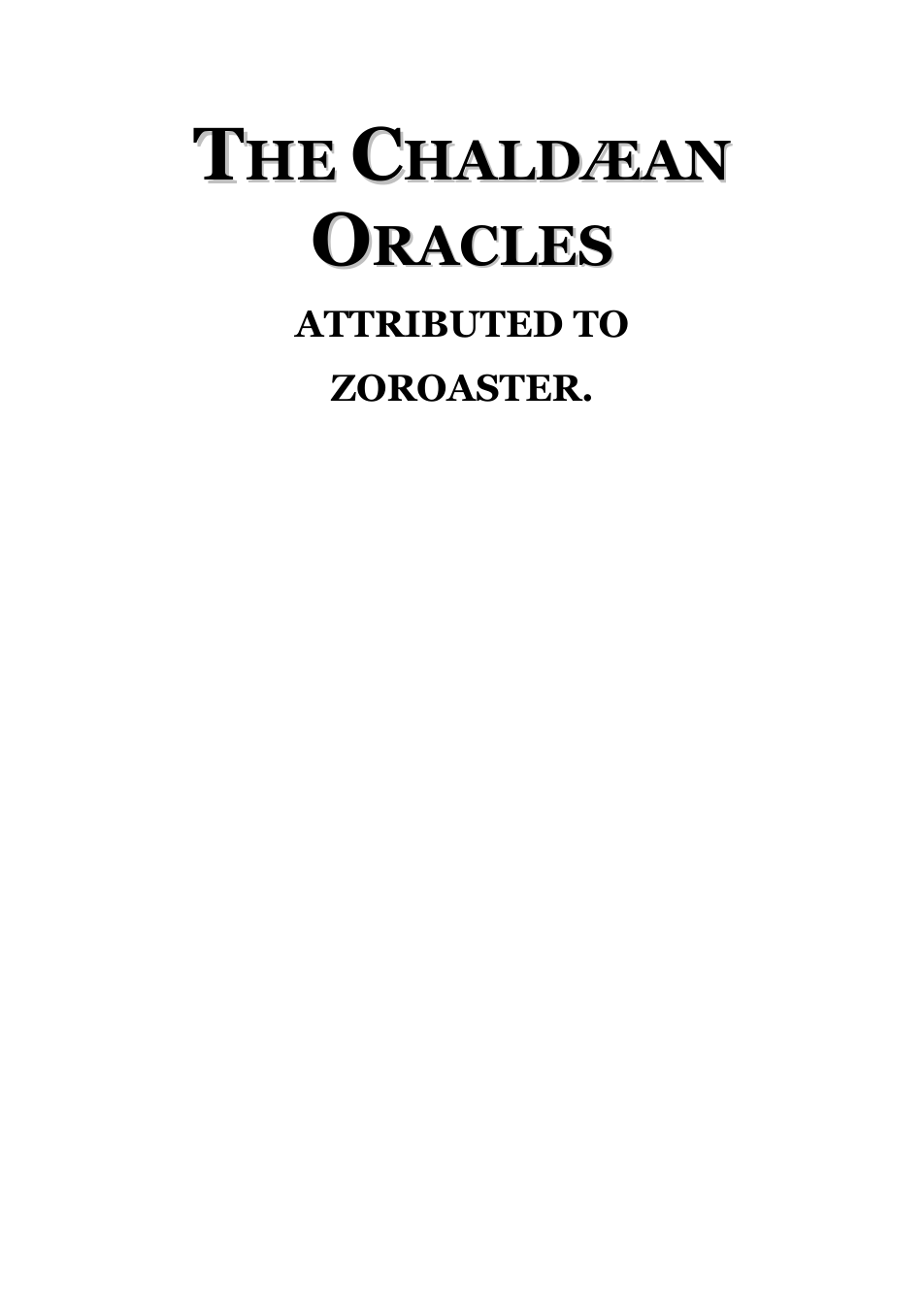 The Chaldaean Oracles cover
