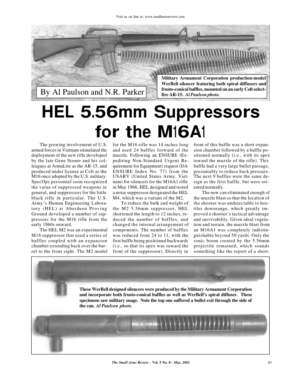 HEL 5.56mm Suppressor for the M16A1 2002 7 pages cover