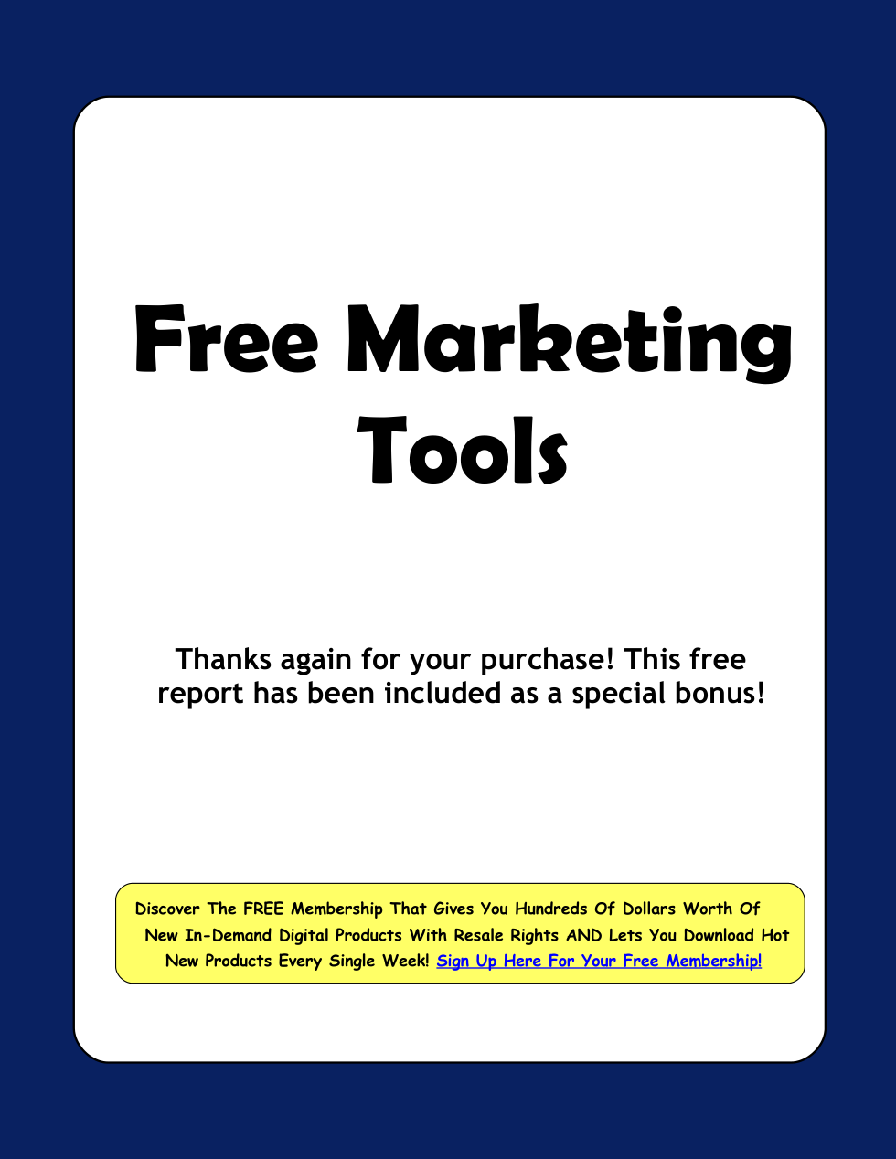 Free Marketing Tools cover