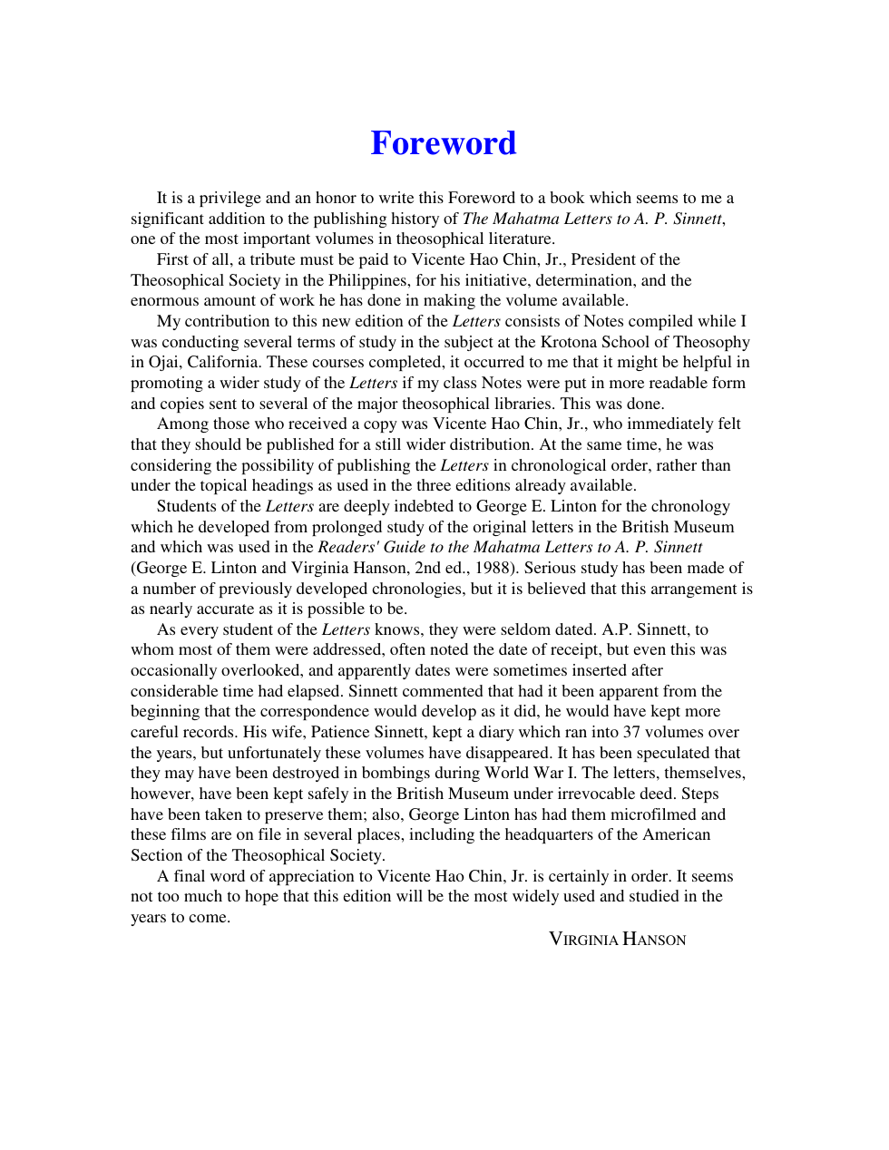 H P Blavatsky - The Mahatma Letters to AP Sinnett cover