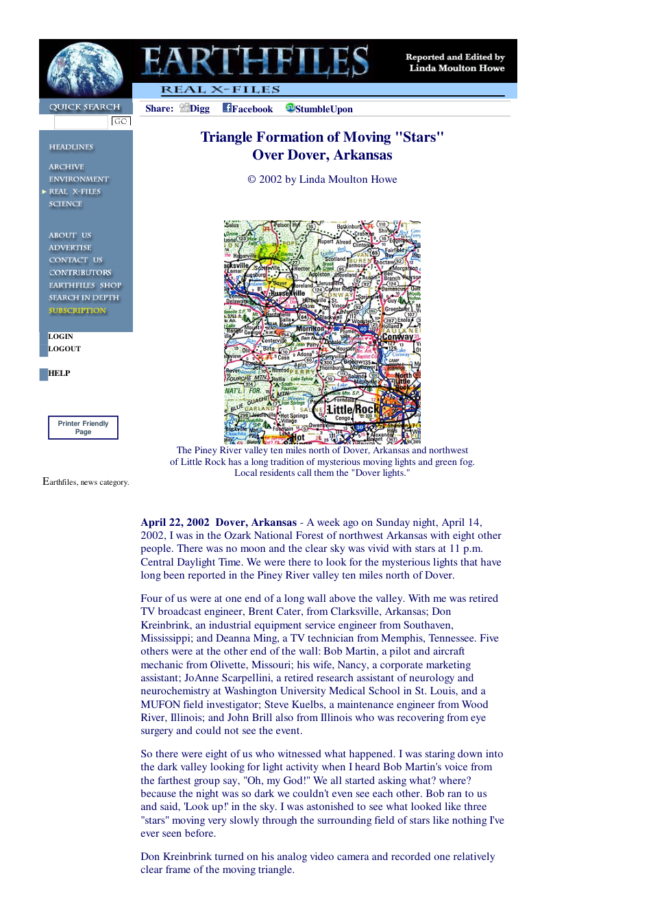 04 27 2002 Triangle Formation of Moving Stars Over Dover, Arkansas cover