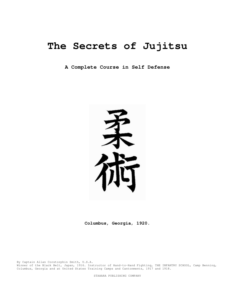 Historic - The Secrets of Jujitsu 1920, 83 pages cover