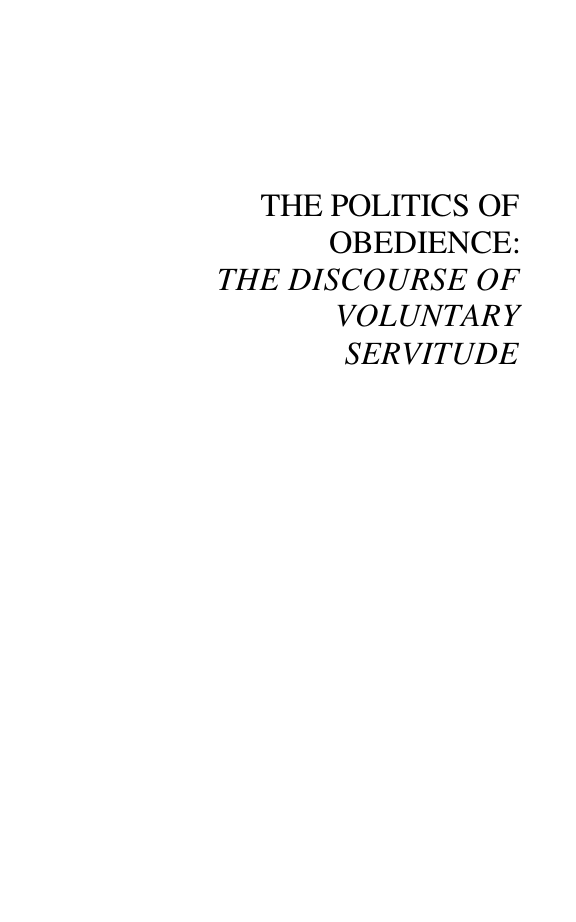 Politics Of Obedience cover
