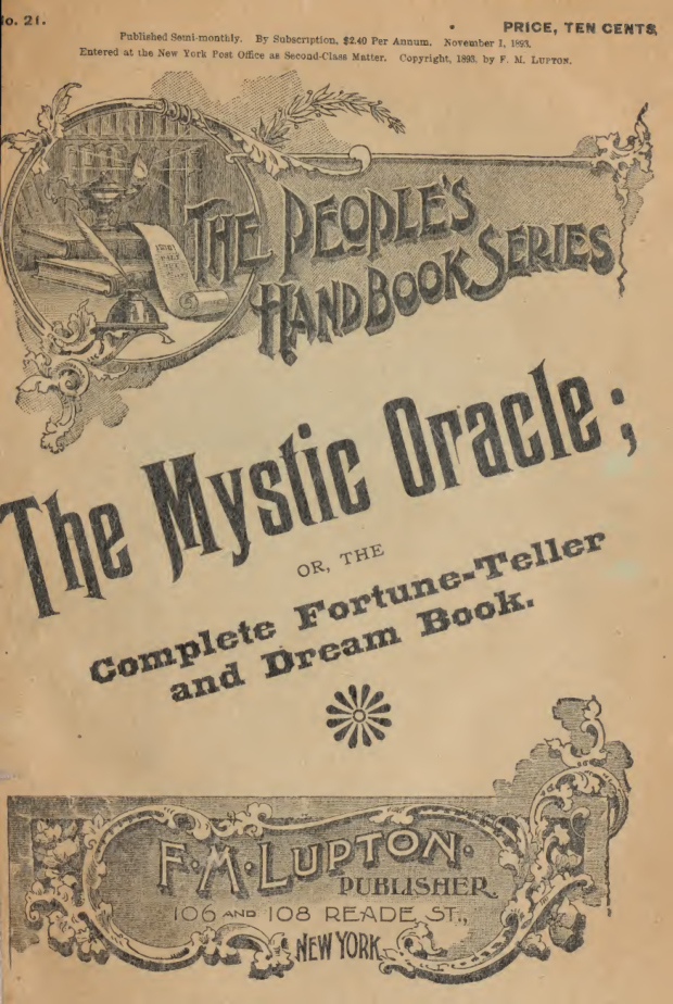 The Mystic Oracle, Or, The Complete Fortune-Teller And Dream Book (1893) cover