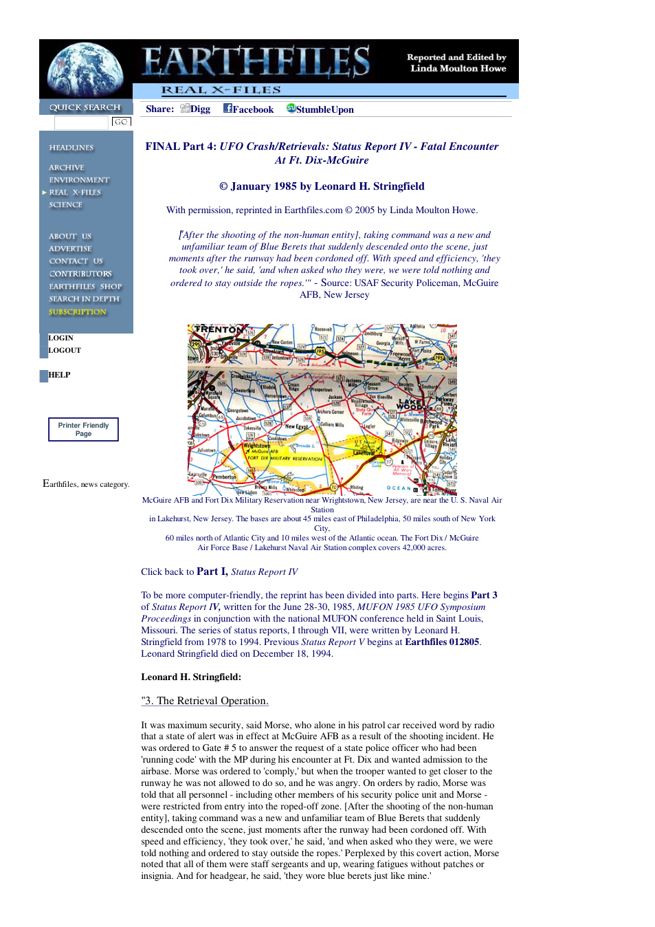 02 23 2005 FINAL Part 4 UFO Crash Retrievals Status Report IV - Fatal Encounter At Ft. Dix-McGuire cover