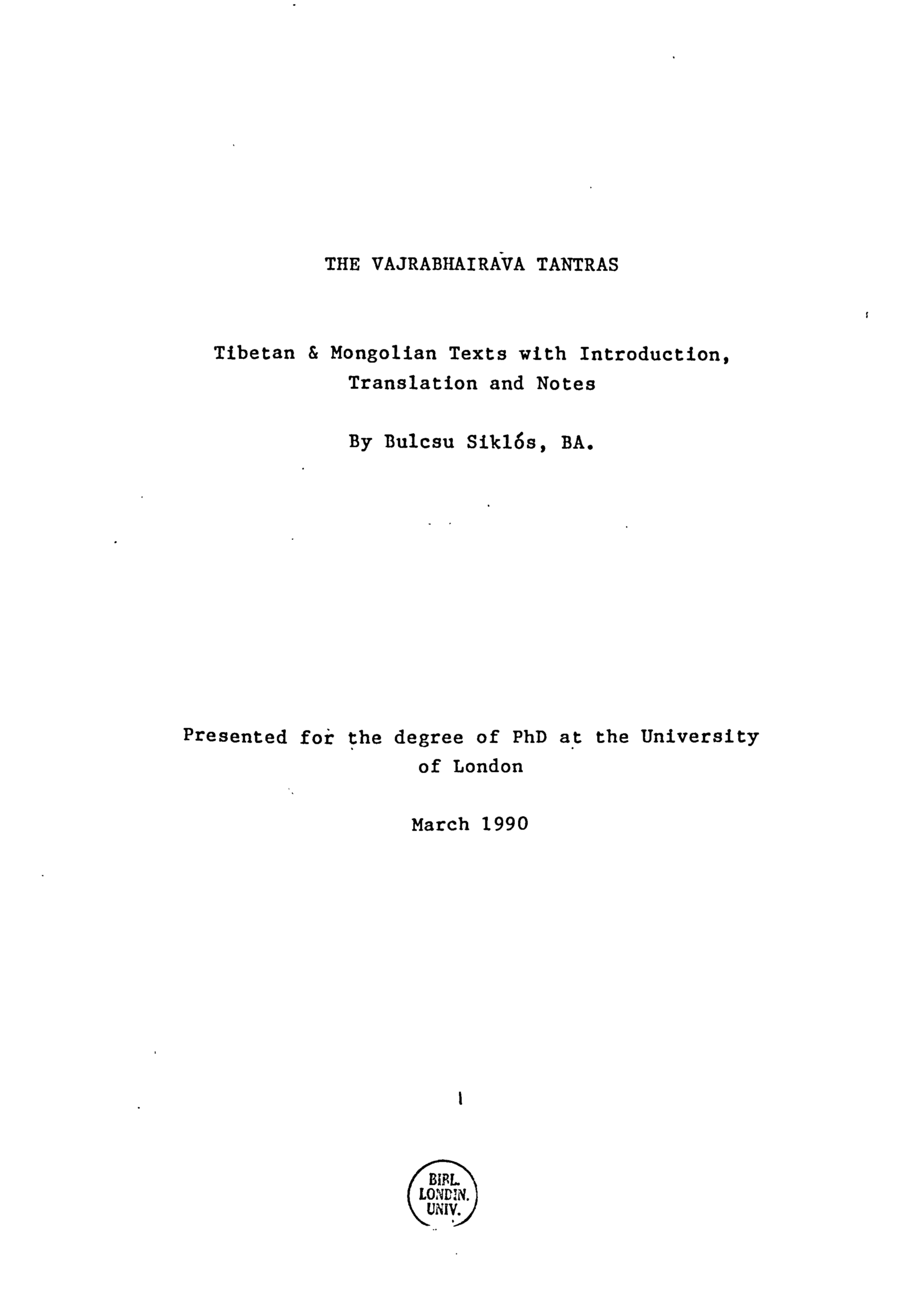 Vajrabhairava Tantras, The - Bulcsu Siklos cover