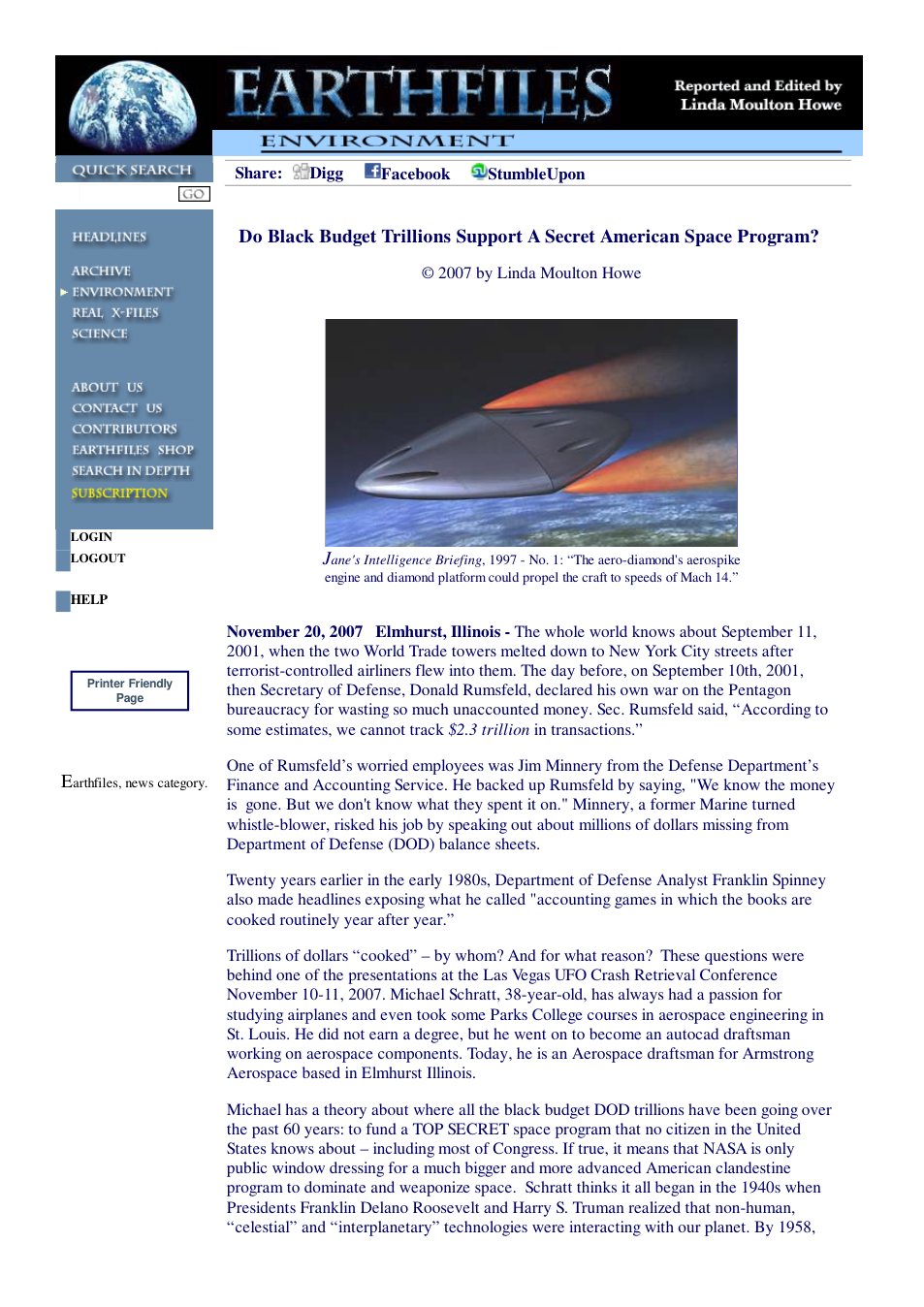 11 20 2007 Do Black Budget Trillions Support A Secret American Space Program cover