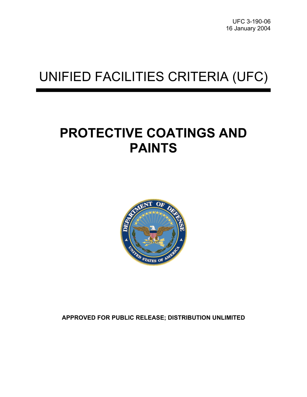 USDOD Protective Coatings and Paints cover
