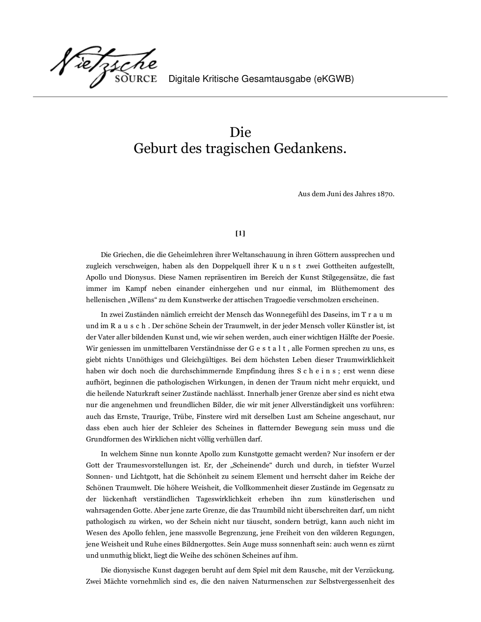 Die Geburt des tragischen Gedankens cover