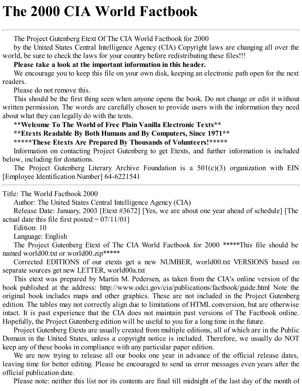 cia - 2000 cia world factbook cover