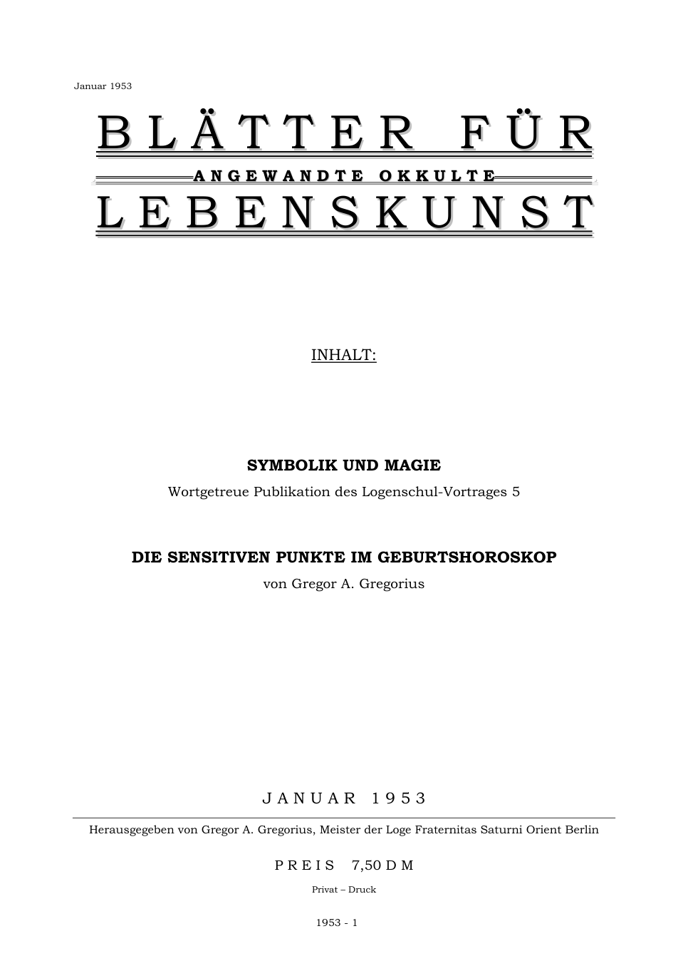 blatter-fur-angewandte-okkulte-lebenskunst-1953 cover