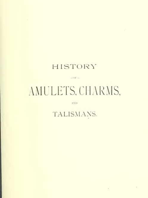 History Of Amulets Charms & Talismans - M Rodkinson cover