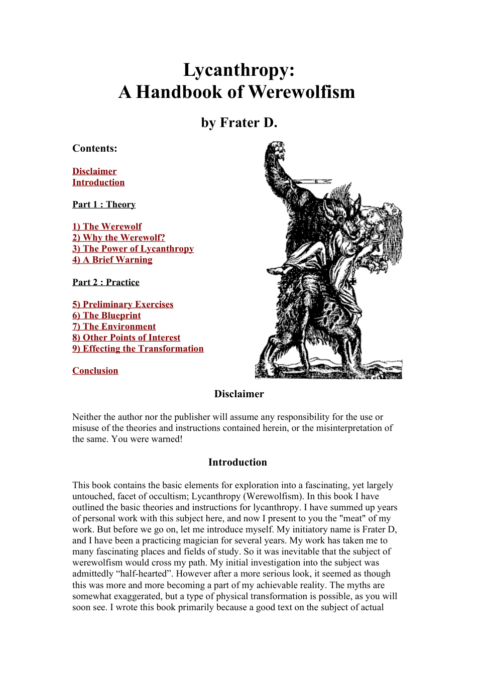 A Handbook of Werewolfism cover