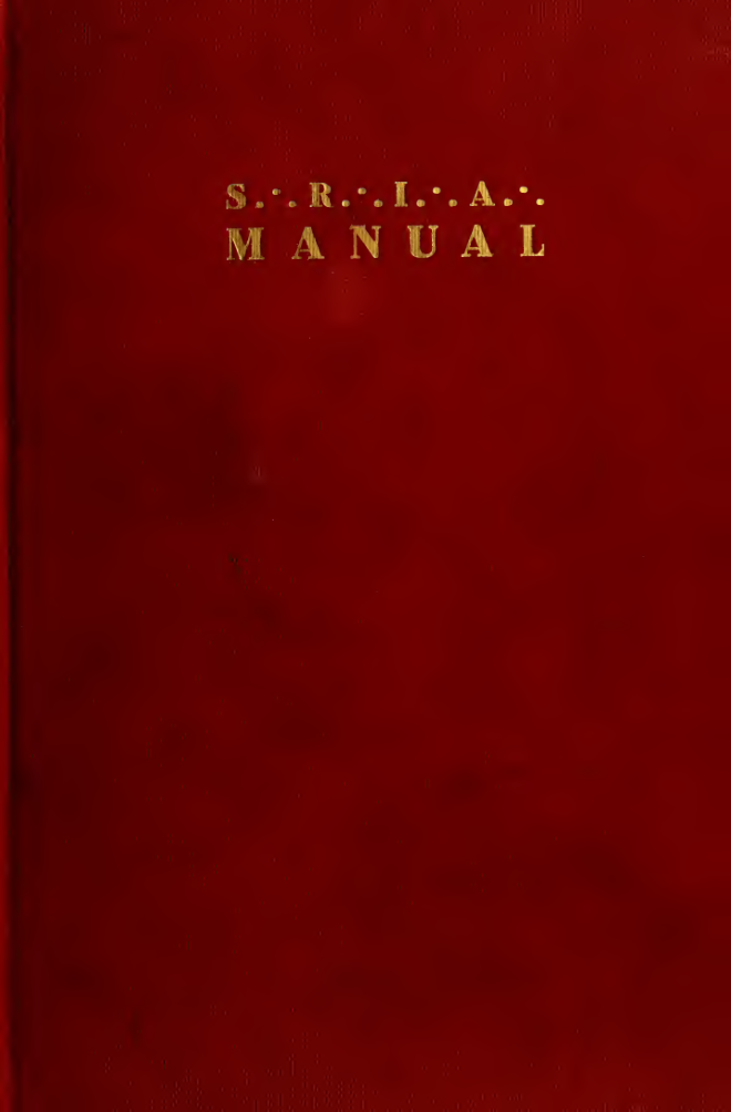 Rosicrucian Manual - G W Plummer (1923) cover