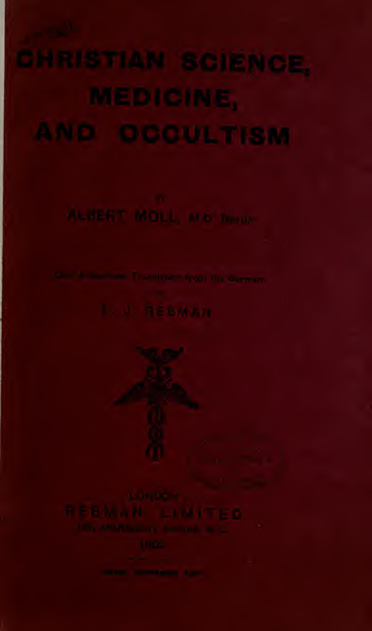 Christian Science, Medicine, And Occultism (1902) cover