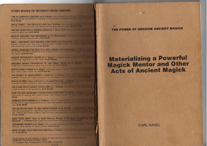 Nagel, Carl - Materializing a powerful magick mentor and other acts of ancient magicka cover