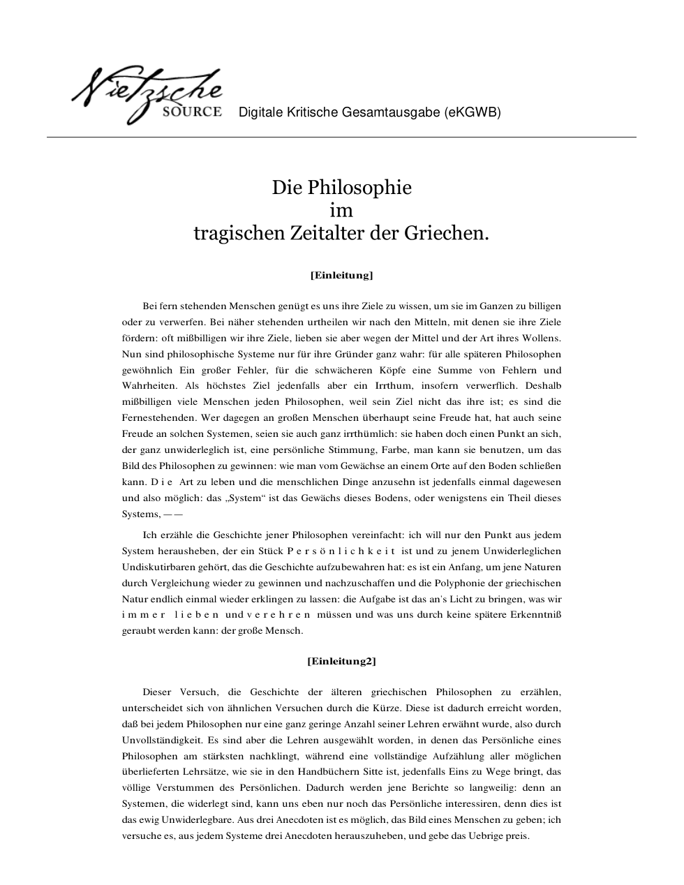 Die Philosophie im tragischen Zeitalter der Griechen cover