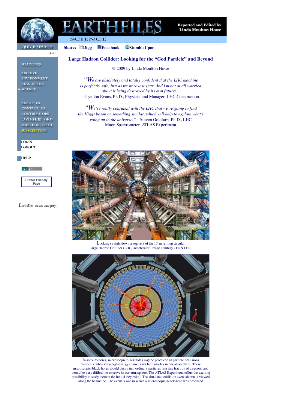 11 19 2009 Large Hadron Collider Looking for the God Particle and Beyond cover