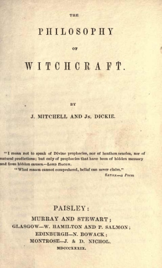 The Philosophy of Witchcraft - J Mitchell cover