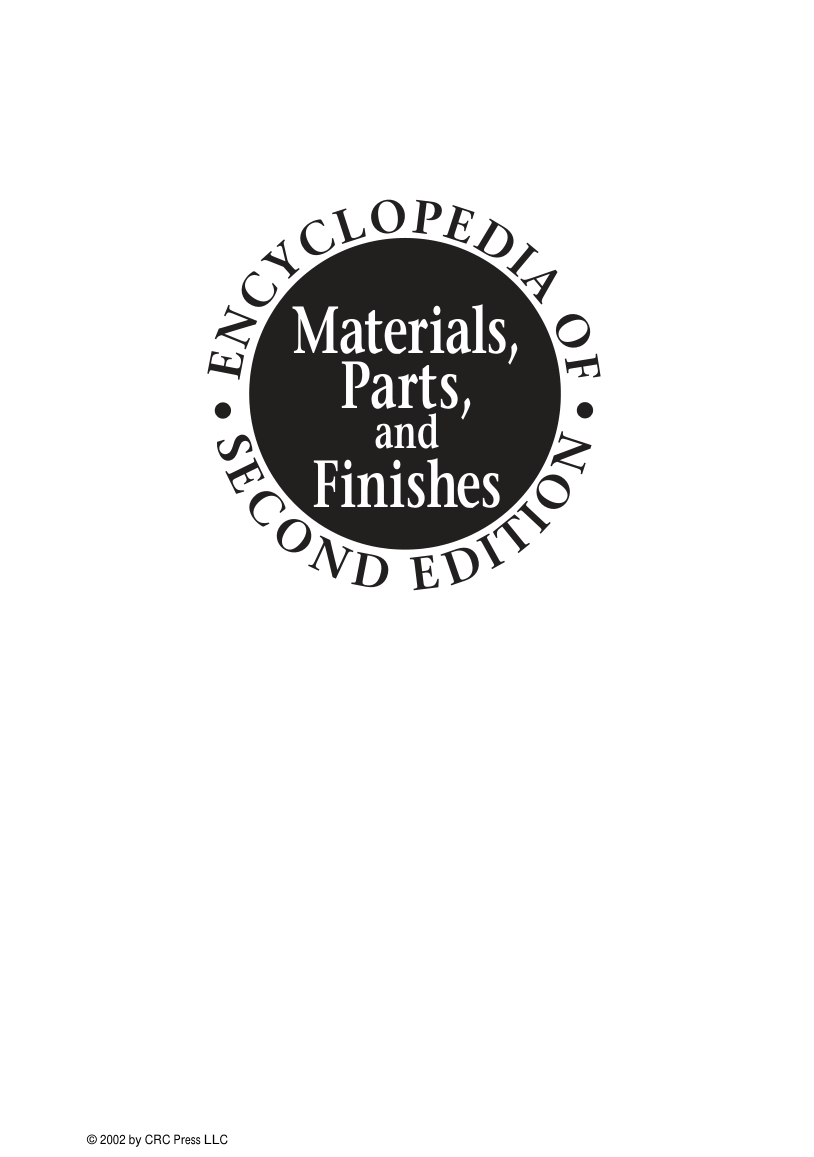 CRC Encyclopedia of Materials, Parts and Finishes 2nd Edition cover