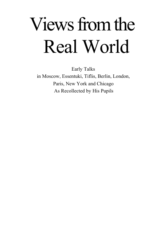 Views from the Real World - Gurdjieff cover