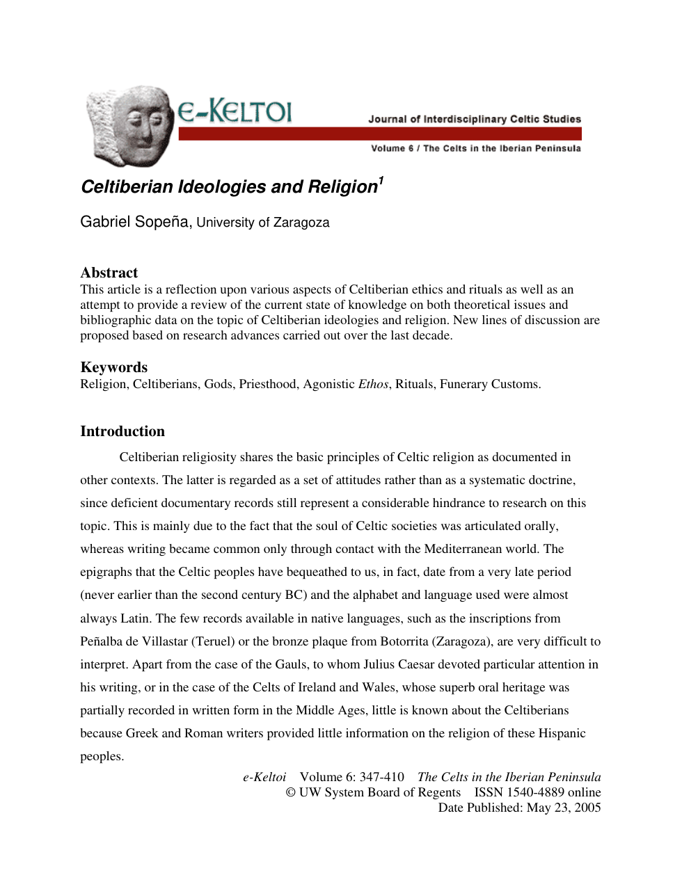 Celtiberian Ideologies and Religion cover