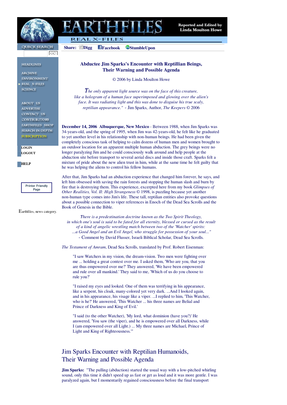 12 14 2006 Abductee Jim Sparkss Encounter with Reptillian Beings, Their Warning and Possible Agenda cover