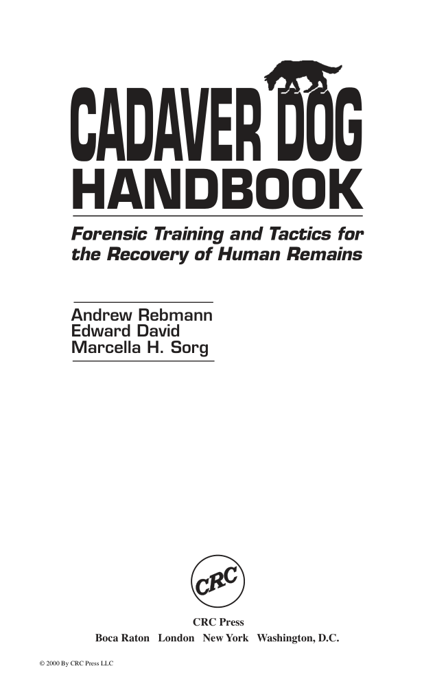 Cadaver Dog Handbook - Forensic Training & Tactics for the Recovery of Human Remains cover