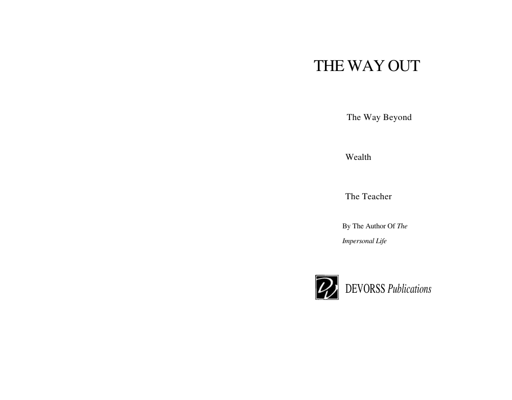 Way Out And Brotherhood cover