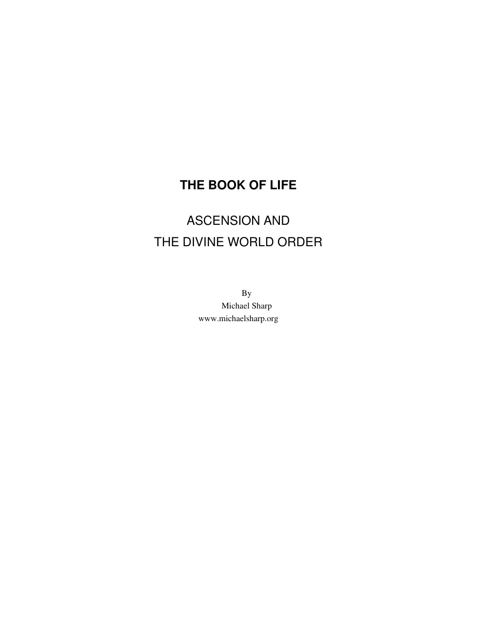 Sharp, Michael - The Book of Life cover