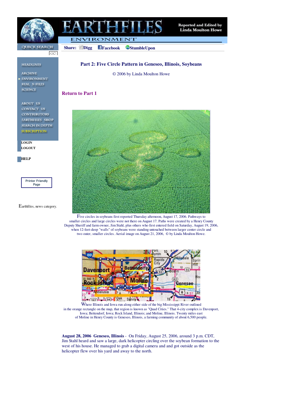 08 28 2006 Part 2 Five Circle Pattern in Geneseo, Illinois, Soybeans cover