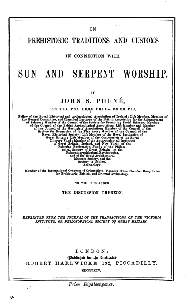 Sun & Serpent Worship - J S Phene cover