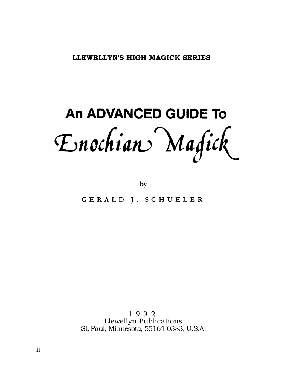 Schueler - Advanced Guide to Enochian Magick cover