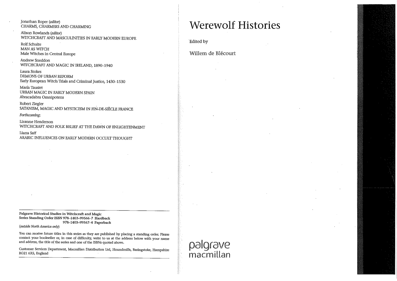 Willem de Blécourt - Werewolf Histories cover