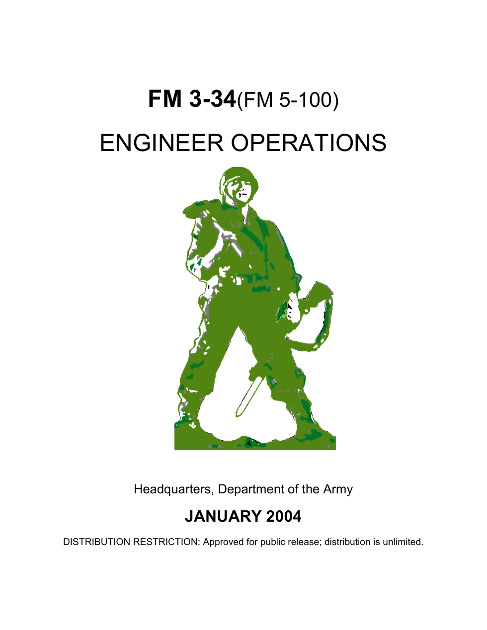 ARMY Engineer - Operations FM 3-34 2004 339 pages cover