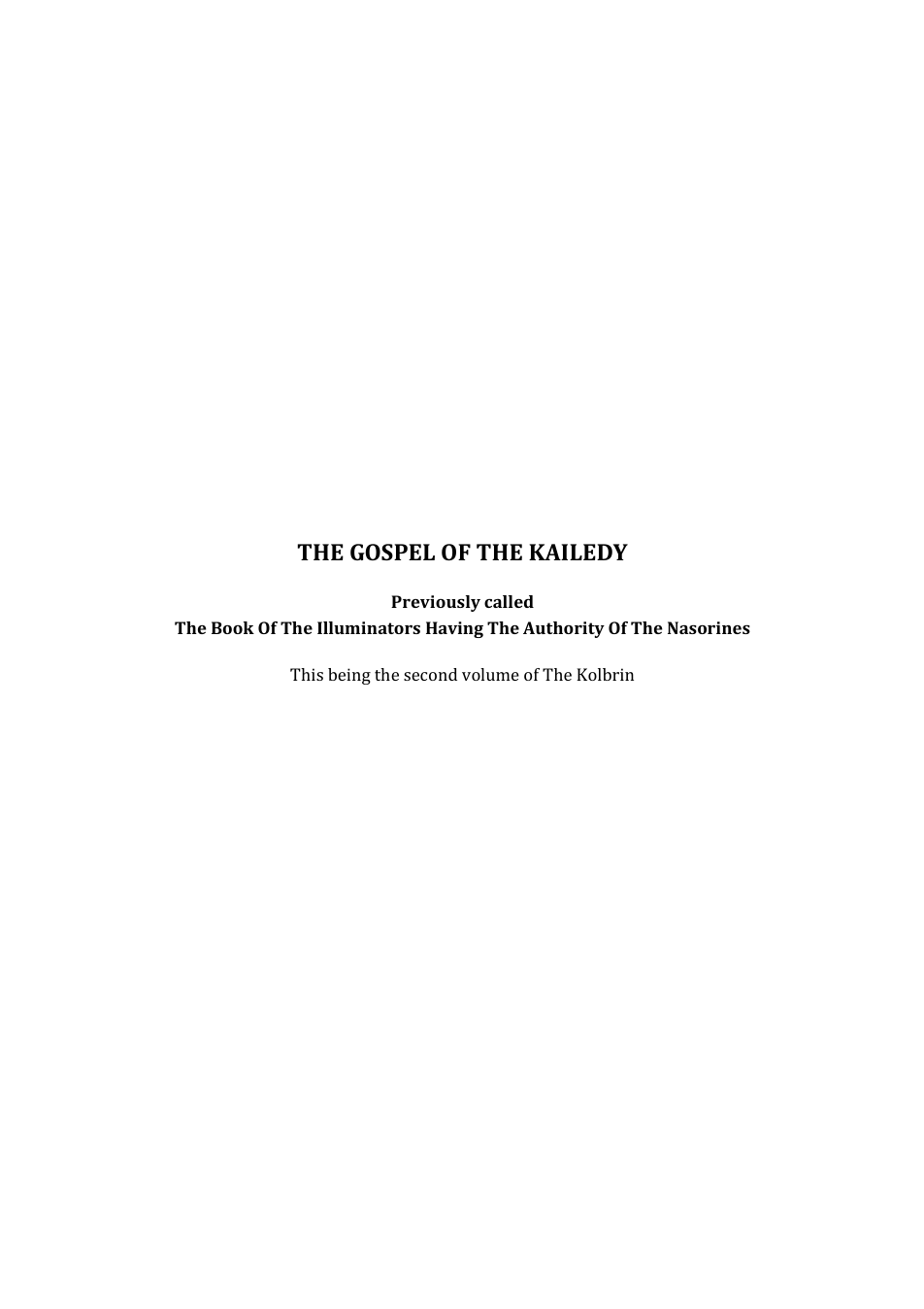 The Gospel of the Kailedy cover