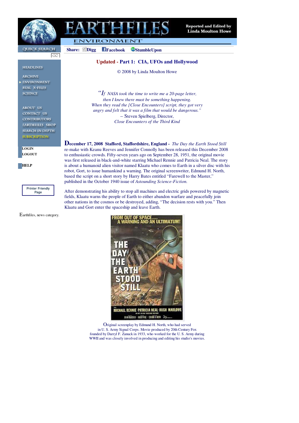 12 17 2008 Updated - Part 1 CIA, UFOs and Hollywood cover