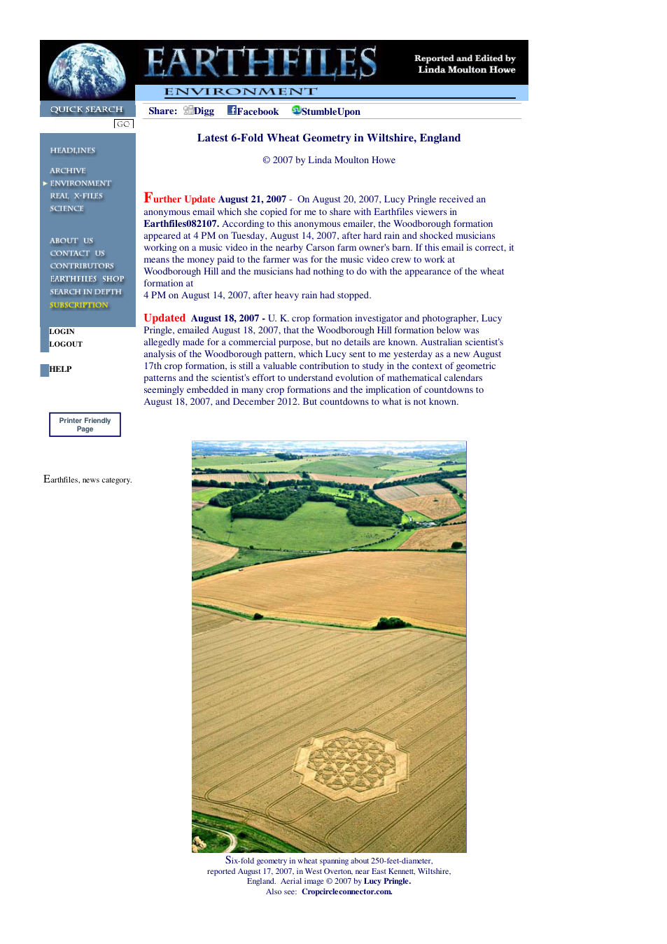 08 17 2007 Latest 6-Fold Wheat Geometry in Wiltshire, England cover