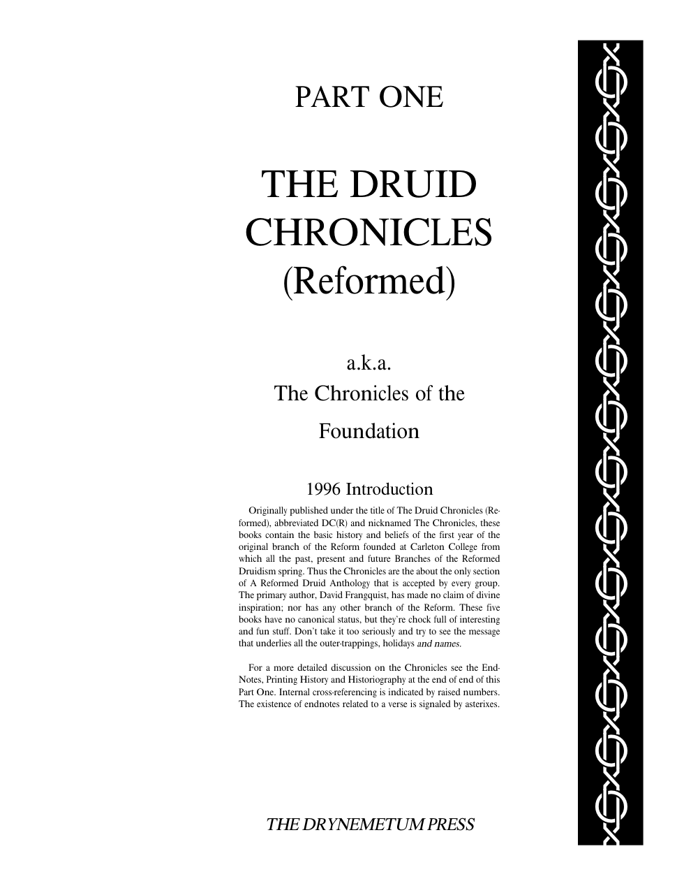 01 Chronicles of the Foundation - A Reformed Druid Anthology cover